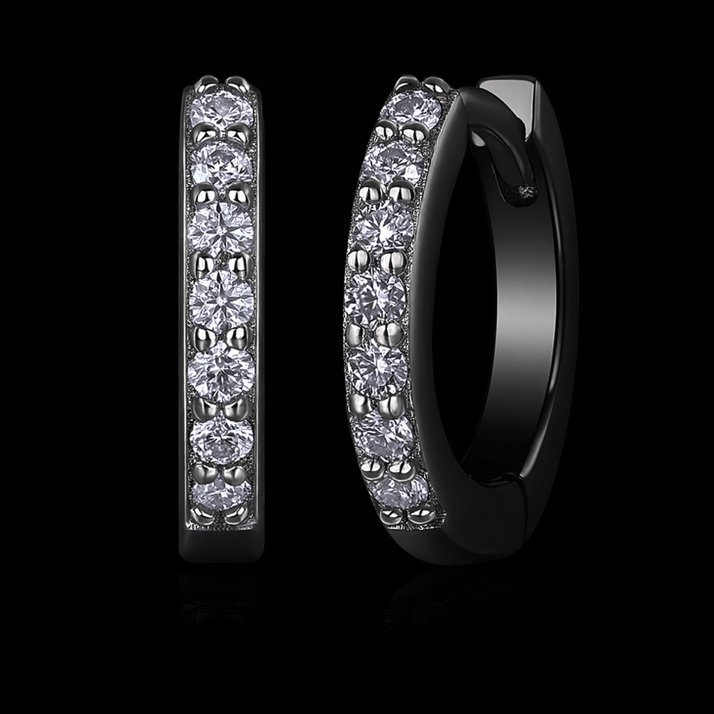 Radiant Line Pavé Huggie Hoops