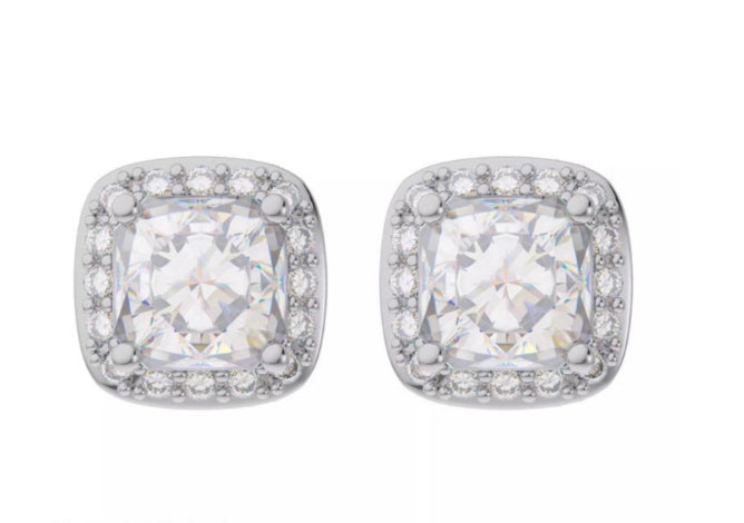 Eterny Cushion-Cut Halo Stud Earrings | Timeless Brilliance