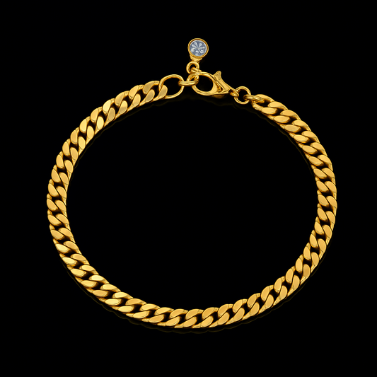Luminous Charm Gold Curb Bracelet